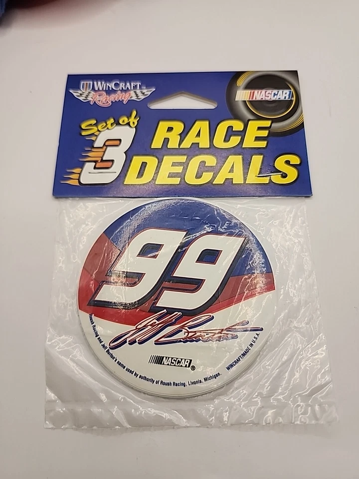 PACK DE 3 CALCOMANÍAS ADHESIVAS REDONDAS JEFF BURTON #99 WINCRAFT 3" Foto 1 de 1