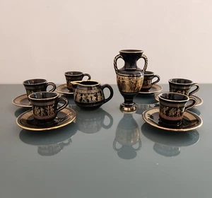 24k Gold Hand Made In Greece Tea Set - Picture 1 of 8