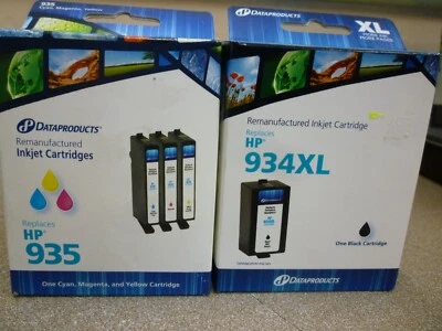 NEW DATAPRODUCTS INK CARTRIDGES HP 935 Cyan Magenta Yellow,934XL BLK,OFFICEJET - Image 1 of 3