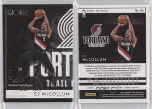 2018-19 Panini Noir Icon Edition /85 CJ McCollum #84