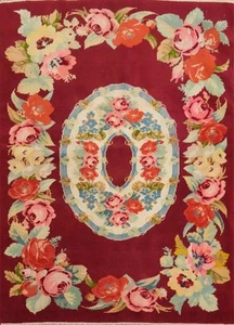 Red Oriental Antique Square Rug 3x3 Vegetable Dye Floral Hand-knotted Wool - Picture 1 of 14