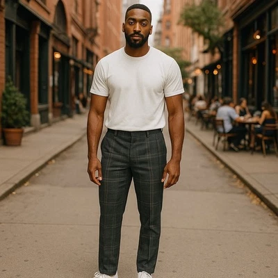 Pantalones Gucci Pantalones Hombre Talla 33x29.5 Franela a Cuadros Lana Pura Gris y Marrón Italia Foto 1 de 4