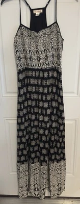 Band of Gypsies Ladies Black Floral Elastic Boho Gypsy Peasant StrapMaxi Dress L - Image 1 of 4