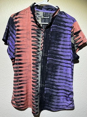 Jamie Sadock Golf Shirt Womens XL Black/purple/salmon 1/4 Zip Short Sleeve Top - Image 1 of 4