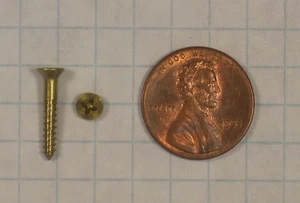 WOOD SCREWS #3 x 5/8" SOLID BRASS, FLAT HEAD, PHILLIPS DRIVE, SATIN FINISH - Picture 1 of 1