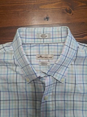 Peter Millar Nanoluxe Para Hombre L Manga Larga Con Botones - Cuadros Coloridos  Foto 1 de 2