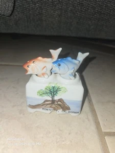 Vintage Antique Fish Nodder Bobble Salt & Pepper Shakers Monterey CA - Picture 1 of 13