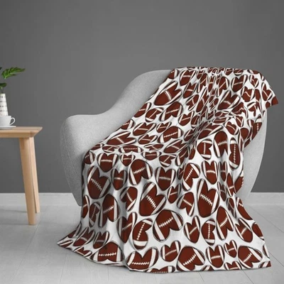 Mantas deportivas corazón fútbol granja manta tiro, franela de otoño polar Th... Foto 1 de 4