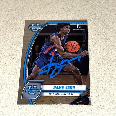 DAME SARR autografiado firmado BOWMAN CROMO U TARJETA DUKE BLUE DEVILS BALONCESTO Foto 1 de 2