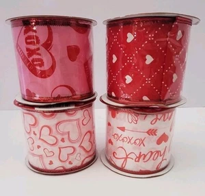 Valentine’s Drahtkante Band 4 Rollen 2,5 Zoll breit 108 Zoll Länge - Bild 1 von 2