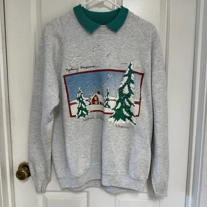 Vtg Gopher Sport Womens XL Gray Sweatshirt Nothings Happens Without a Dream USA - Picture 1 of 14