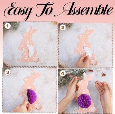 Easter Decorations Banner Happy Easter Banner Easter Egg Honeycombs Easter Bu... - Image 1 of 4