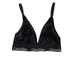 Calvin Klein Women's Velvet Unlined Triangle Bralette Size XS - Picture 1 of 9
