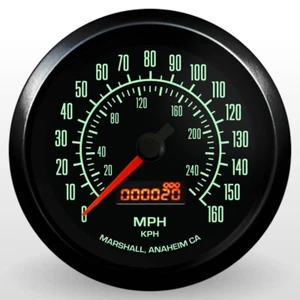 C2 60s Muscle 3-3/8" Electronic Speedometer, 2952BLK, Black Bezel - Bild 1 von 2