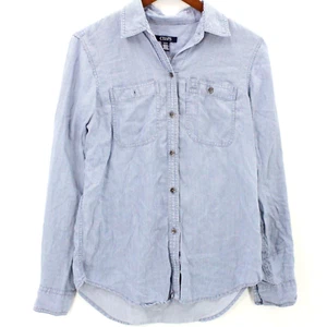 CHAPS Shirt Womens Blue Striped Button Down Long Sleeve Collared Small S - Picture 1 of 9