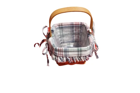 Longaberger Basket Berry? Small 1999 Liner Plaid Protector 5.5" x 5.25" Signed Cover