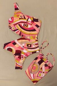 Emilio Pucci one-shoulder swimsuit pink Size 40 NEW