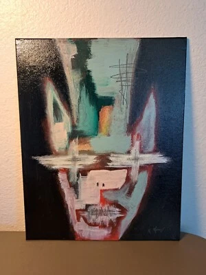 Lápiz acrílico negro original 8x10 lienzo "Death Metal Demon" limitado 1/1 firmado Foto 1 de 4