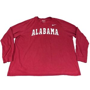 Alabama Crimson Tide Shirt Adult 3XL XXXL Red Nike Tee Long Sleeve Logo Mens