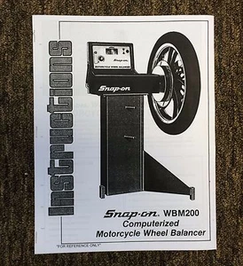Equilibrador de ruedas de motocicleta Snap On WBM200 manual y guía de servicio de campo giro - Imagen 1 de 1
