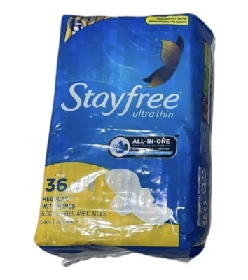 Nuevas almohadillas todo en uno regulares ultrafinas STAYFREE con alas, 36 unidades Foto 1 de 4