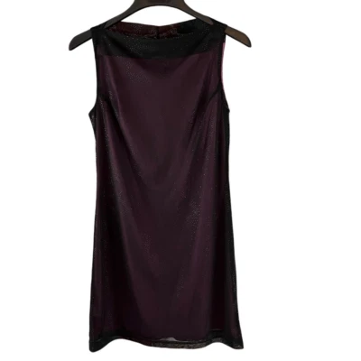 Vintage 90s Y2K Jonathan Martin Purple Black Flower Print Mini Dress Size 9 - Image 1 of 4