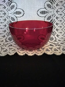 Cuenco de vidrio rojo rubí 5" - Imagen 1 de 4