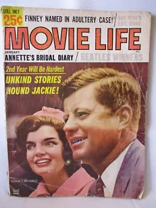 Movie Life January 1965 JFK John & Jackie Kennedy, The Beatles, Elvis Presley ad - Picture 1 of 5