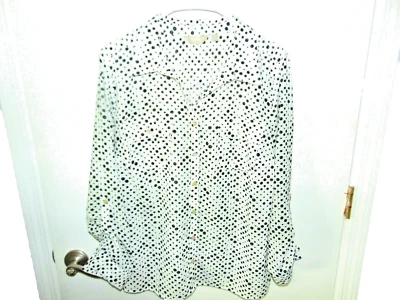 Blusa de mujer ajustable manga larga negra/blanca bolsillos talla grande #1 Foto 1 de 4