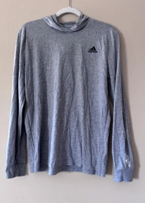 Adidas Manga Larga Sudadera con Capucha Camiseta Juvenil XL 18-20 Gris Algodón Poli Gráficos Logo Foto 1 de 4