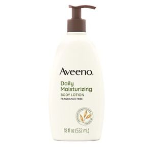 Aveeno Daily Moisturizing Lotion With Oat For Dry Skin Fragrance Free 18 fl oz..