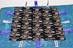 Taggies Sports Themed Security BABY Blanket Football RAVENS PURPLE 16" X 15" TOY
