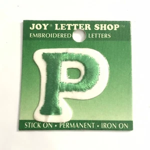 Joy Letter Shop Verde P 1.5” Hierro Palo Bordado Parche Aplique Artesanía - Imagen 1 de 5