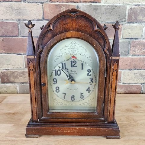 Vintage Telechron Revere Gothic Electric Clock Westminster Chime  READ Cover