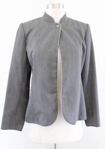 Vintage 60er 70er Jahre Diane von Furstenberg grau Mandarinkragen Blazer Jacke Größe 8 - Bild 1 von 9