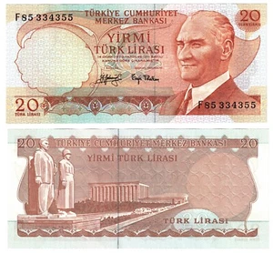 1970 Turkey P187a(2) 20 Turkish Lira Banknote UNC - Picture 1 of 1
