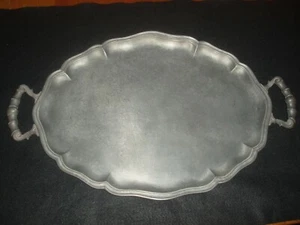 ANTIQUE FRENCH KTIN DANGE TERRI PEWTER PLATTER/TRAY - Picture 1 of 7