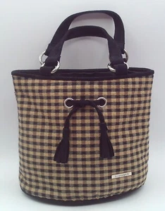 Longaberger Mini Tote Black & Tan Checkered - Picture 1 of 8