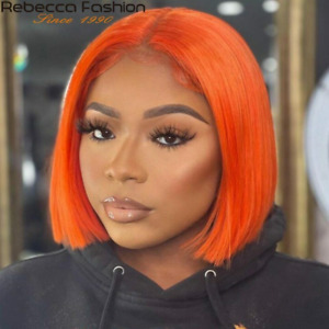 Ginger Short Wigs Human Hair Wigs Bob Lace Front Wigs Straight Hair Closure Wig