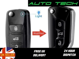 Fits VW Key Fob Upgrade T6 T5 Caddy Golf Polo Scirocco Tiguan Touran - Picture 1 of 6