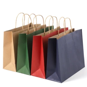 100x Kraft Brown Eyebrow Atelier Paper Bag Solid Matte Colors Party Candy Bags - Picture 1 of 10