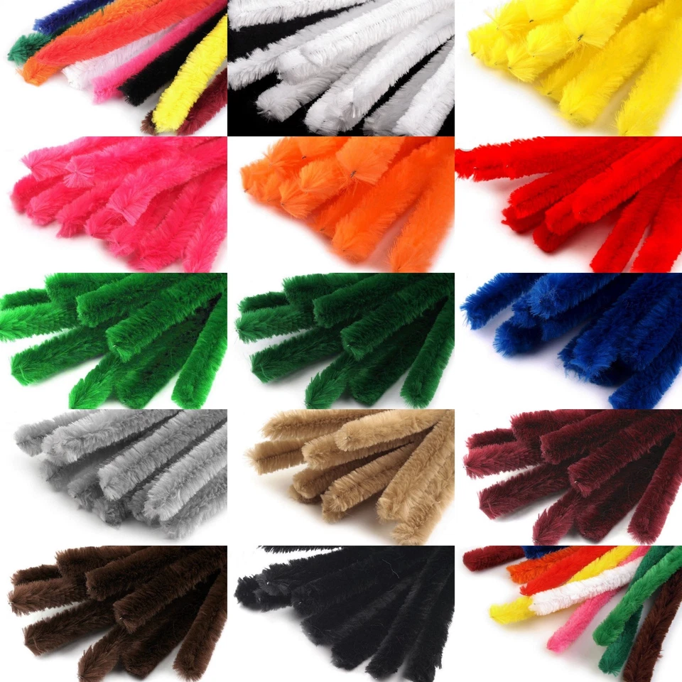 10 Stück Pfeifenreiniger ø 15 mm 30 cm Basteldraht Chenille Floristik Basteln - Bild 1 von 1