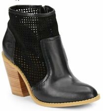 NEW SAKS FIFTH AVENUE GRAY Joey Laser-Cut Ankle Boots (Size 9.5) - MSRP $188.00