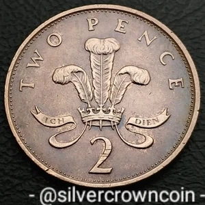 Great Britain π¬π§ UK 2 Pence 1987. KM#936. Bronze Two Cents coin. Welsh Plumes. - Picture 1 of 7