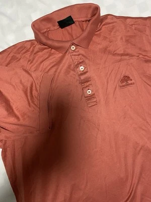 Camisa polo masculina de golfe vintage Bobby Jones laranja/vermelha L Italia (52) feita na Itália - Imagem 1 de 4