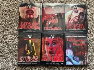 6 Jean Rollin DVD's LIPS OF BLOOD/TWO ORPHAN VAMPIRES/NIGHT OF HUNTED/LIVING - Imagen 1 de 7