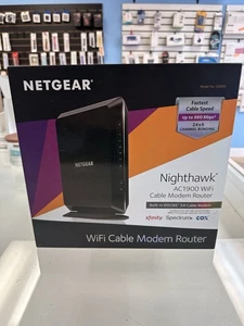 NETGEAR Nighthawk Dual Band AC1900 Kabel Modem Router - Czarny (C6900-100NAS) - Zdjęcie 1 z 5