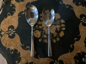 Dansk ANVIL Stainless Serving Fork & Spoon Flatware Japan Salad Servers 9 1/8" - Picture 1 of 4