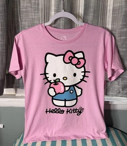 Girls Size L 10/12 Hello Kitty Pink Short Sleeve Kids Graphic T-Shirt NEW - Picture 1 of 4
