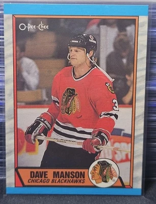 89-90 O-Pee-Chee Dave Manson Rookie 🚨🚨🚨 Chicago Blackhawks  - Image 1 of 2